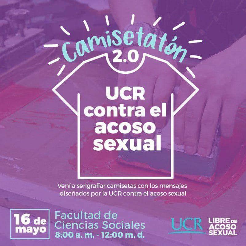 Flyer Camisetatón 2.0 UCR contra el acoso sexual